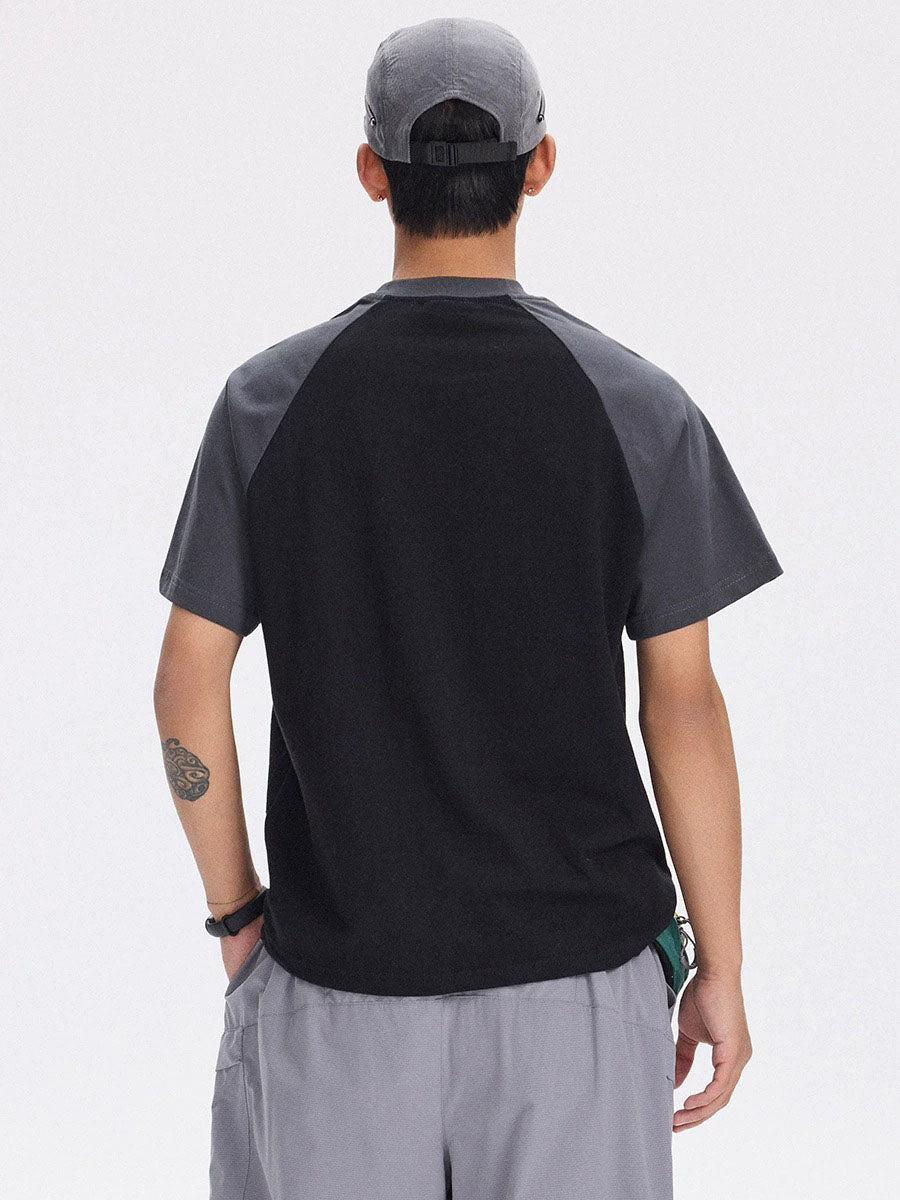Colorblock Raglan T-Shirt with Mesh Pocket