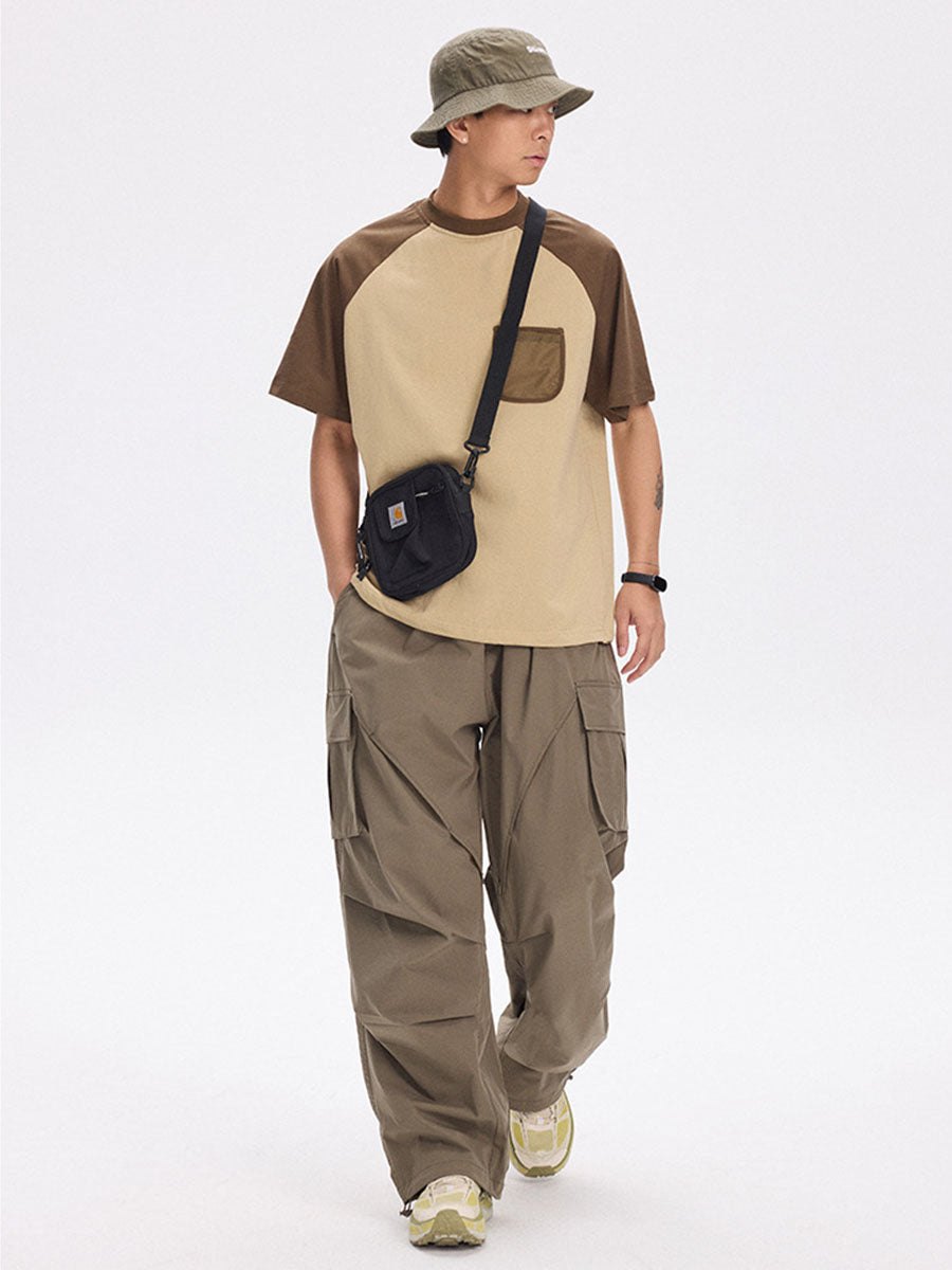 Colorblock Raglan T-Shirt with Mesh Pocket