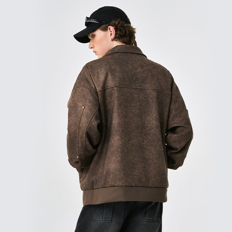 Unisex Studded Outdoor Leather Jacket