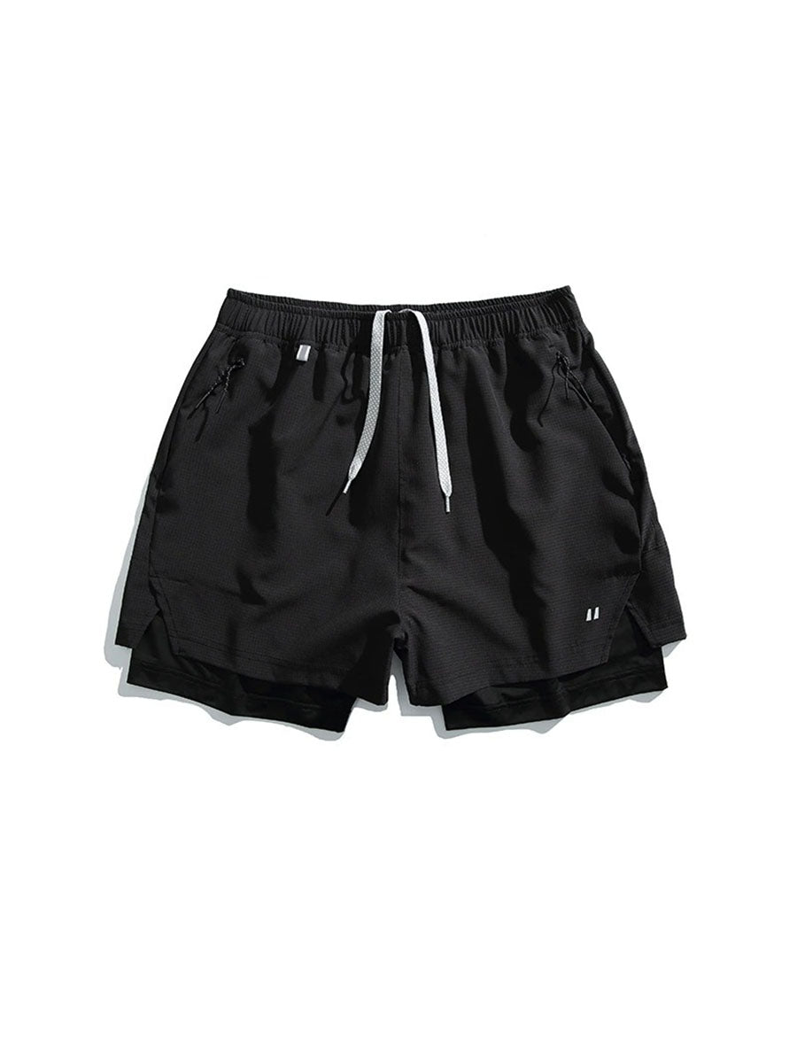 Double-Layer Quick-Dry Athletic Shorts with Inner Liner
