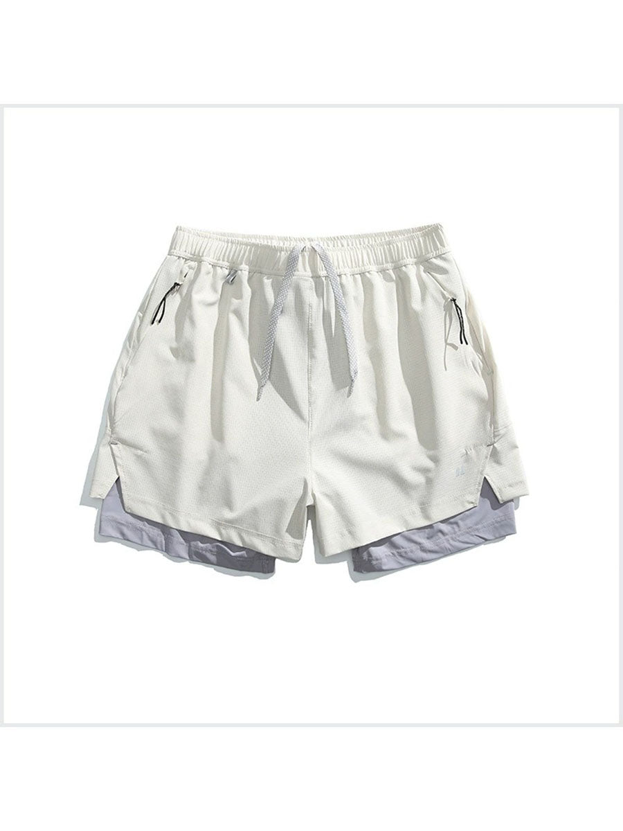 Double-Layer Quick-Dry Athletic Shorts with Inner Liner