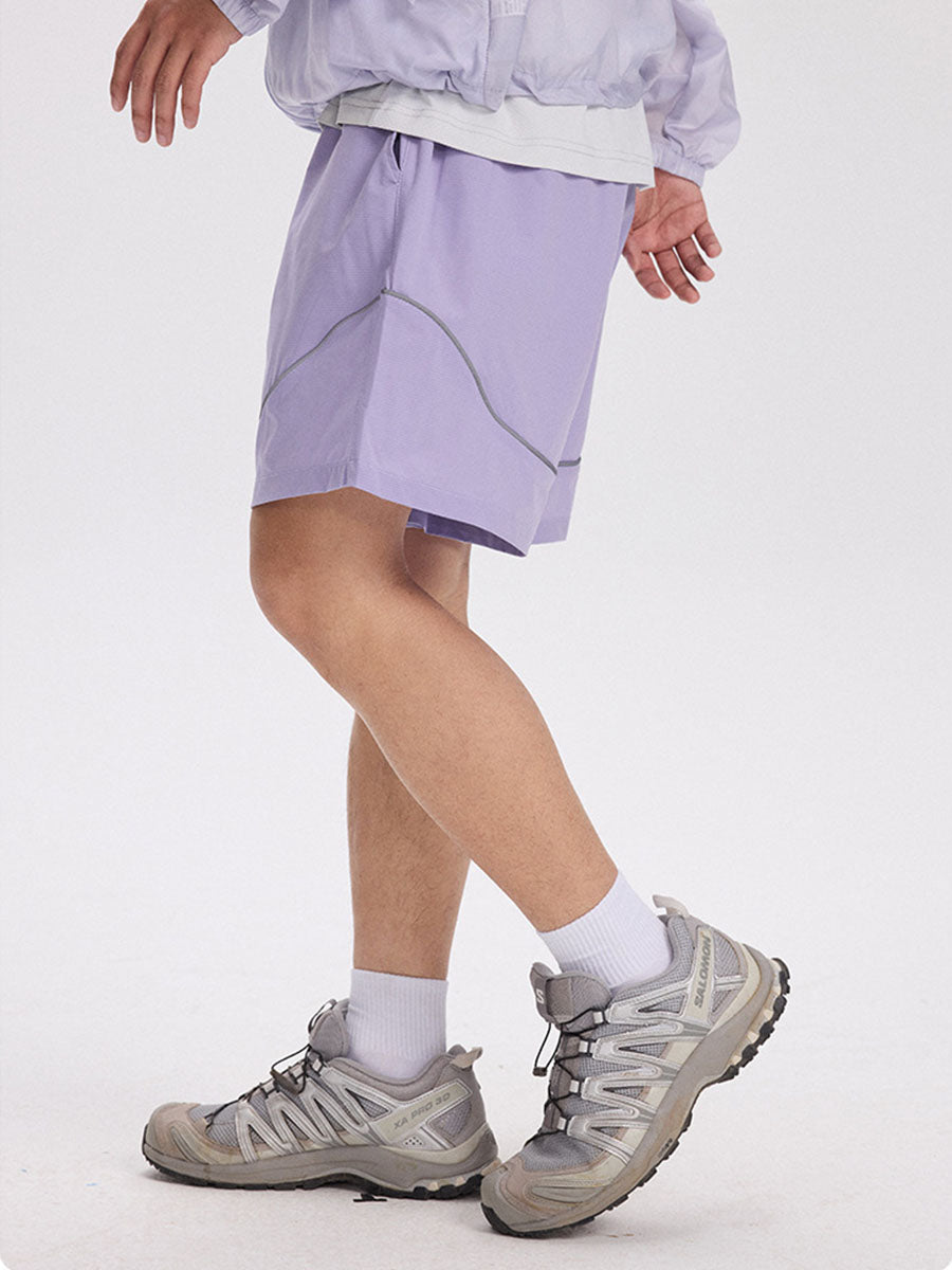 Reflective Trim Quick-Dry Athletic Shorts