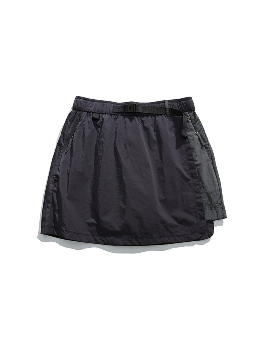 Quick-Dry Colorblock Outdoor Skirt Shorts with Inner Liner