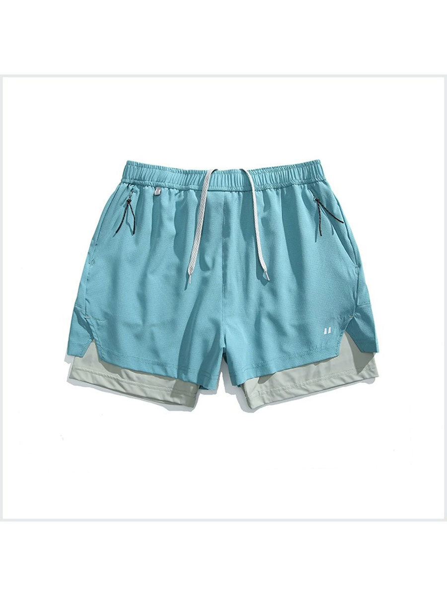 Double-Layer Quick-Dry Athletic Shorts with Inner Liner