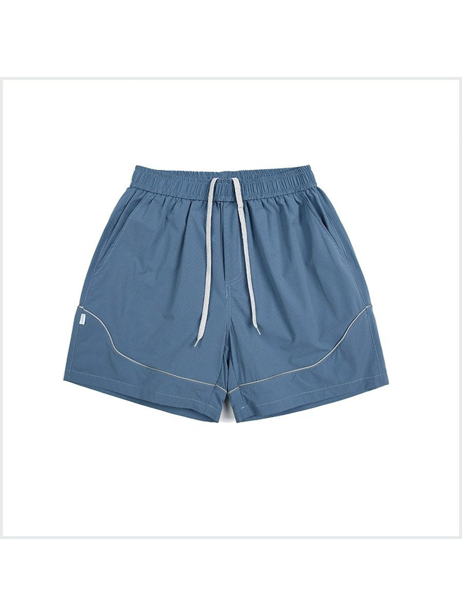 Reflective Trim Quick-Dry Athletic Shorts