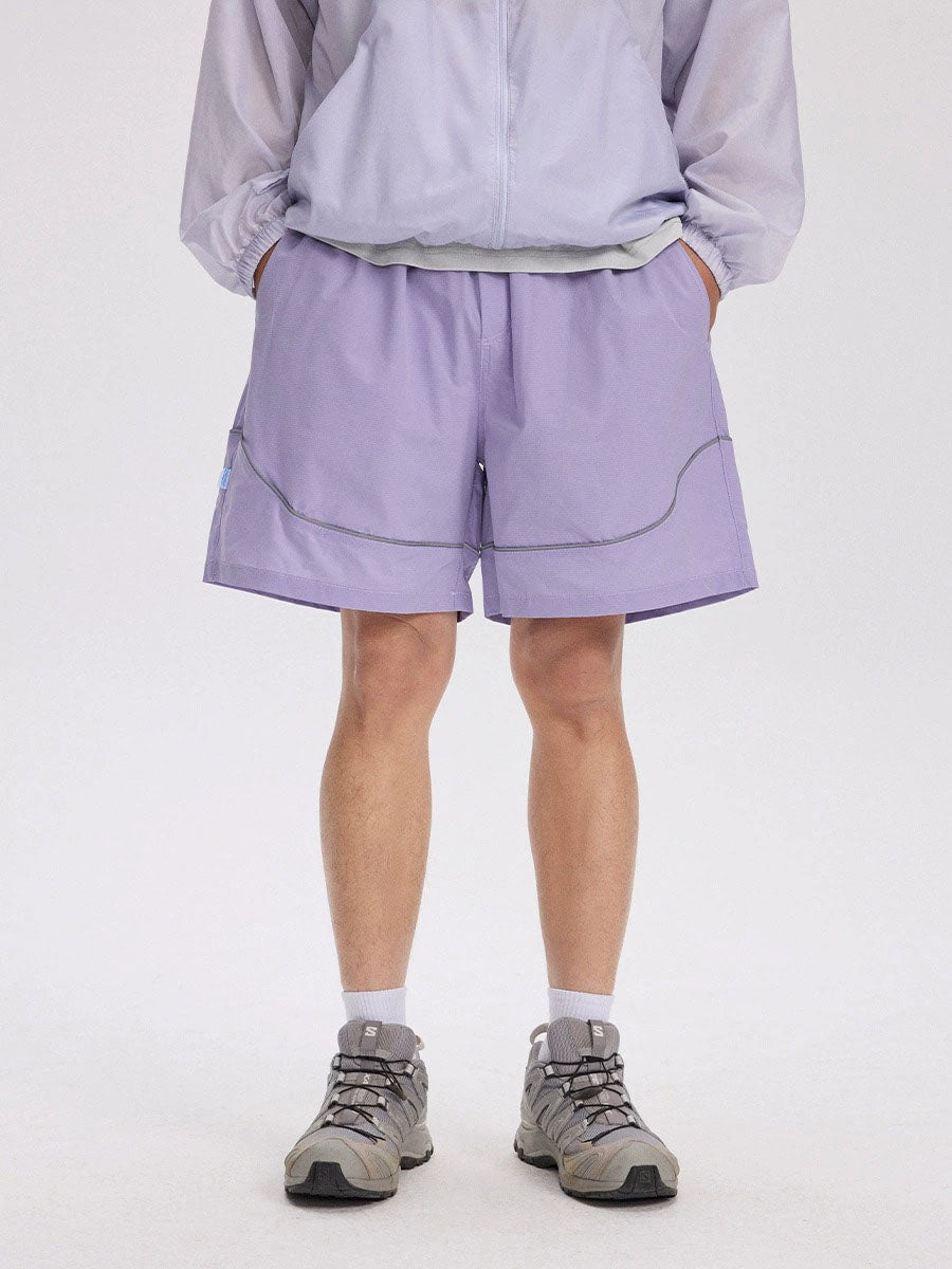 Reflective Trim Quick-Dry Athletic Shorts
