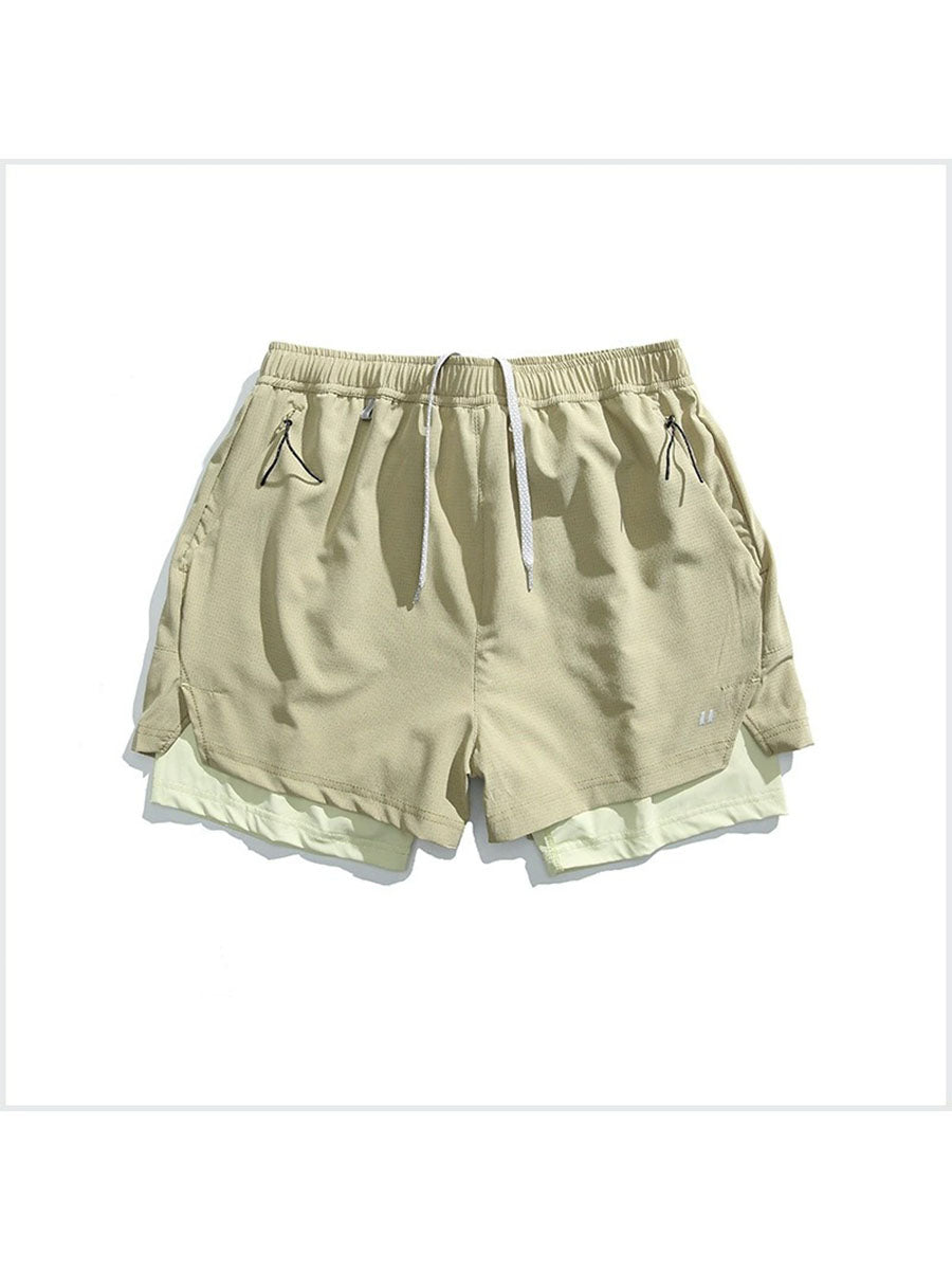 Double-Layer Quick-Dry Athletic Shorts with Inner Liner