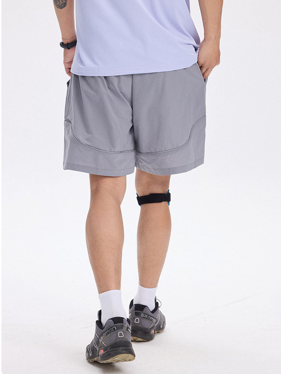 Reflective Trim Quick-Dry Athletic Shorts