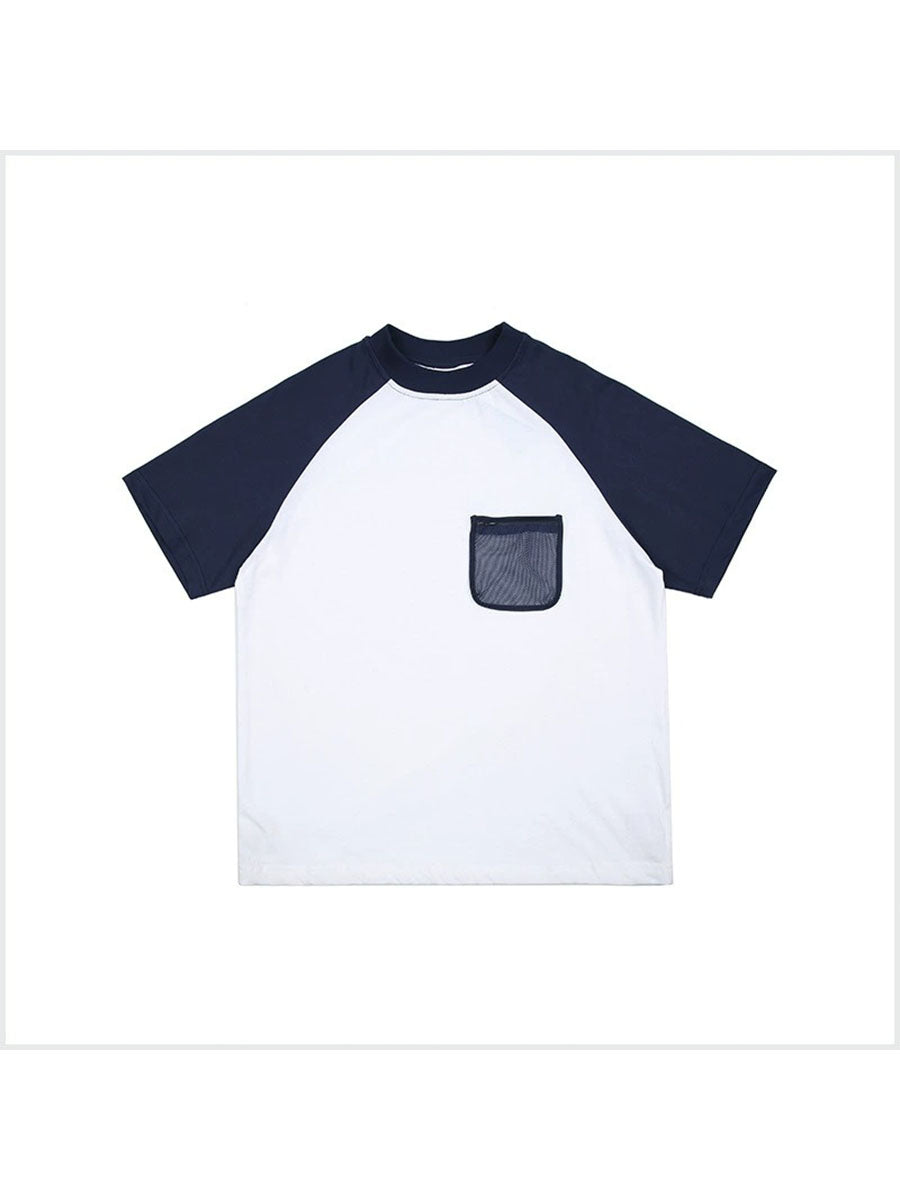 Colorblock Raglan T-Shirt with Mesh Pocket