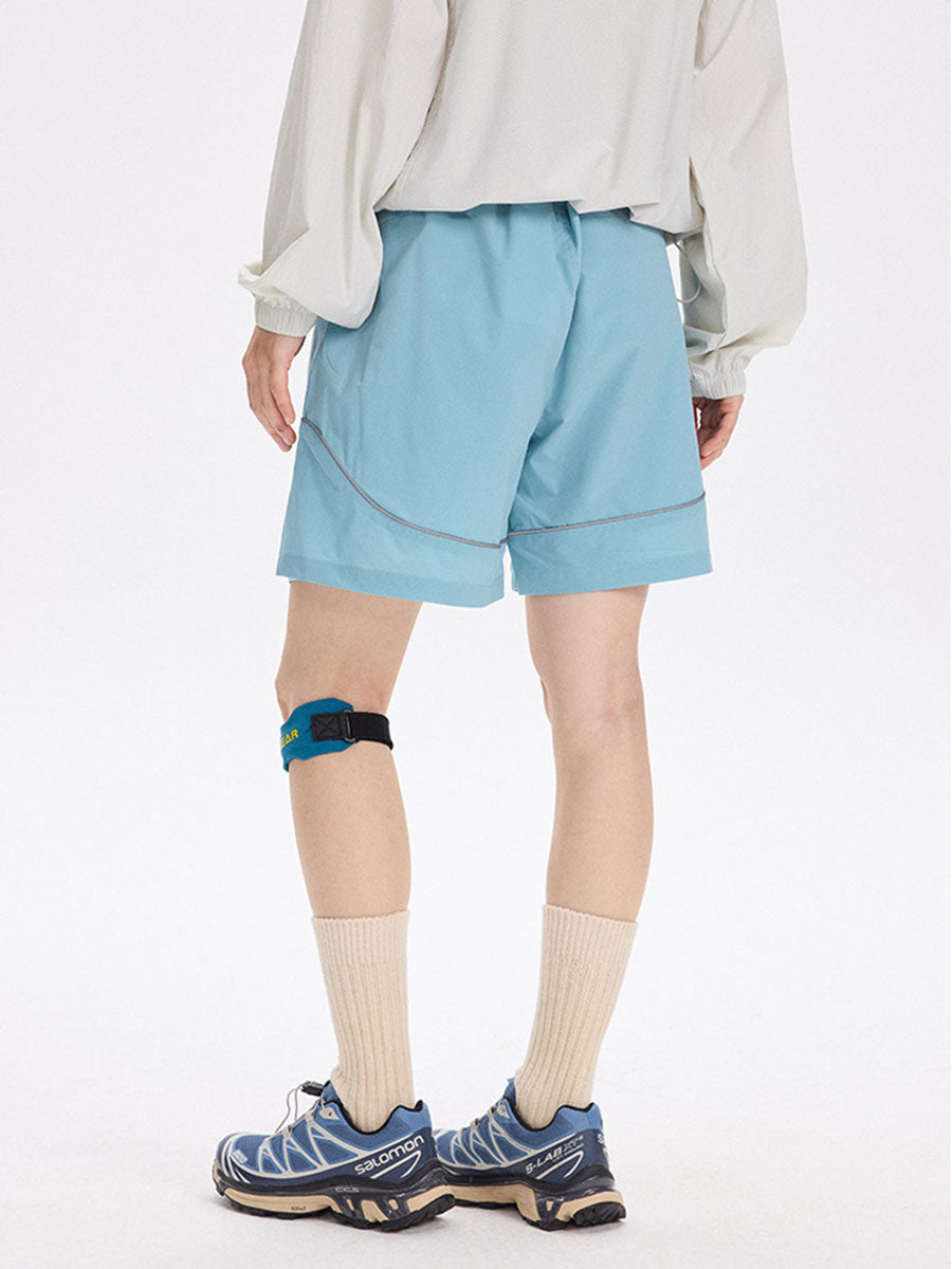 Reflective Trim Quick-Dry Athletic Shorts