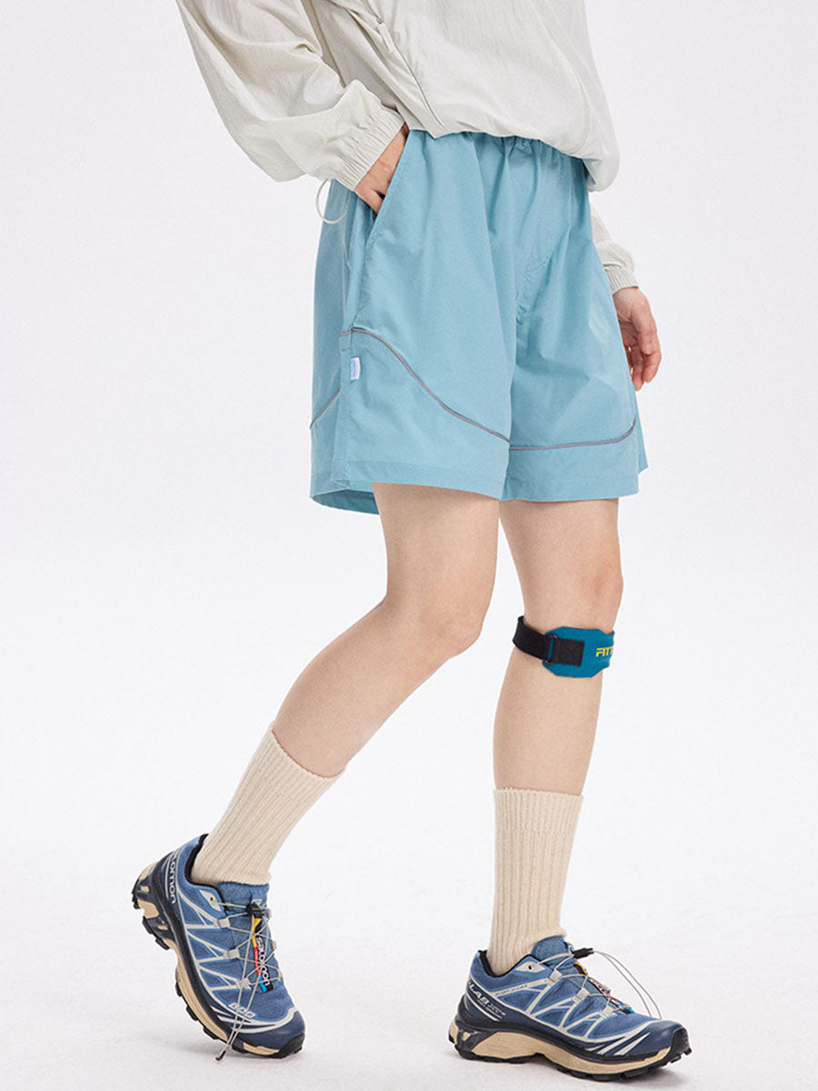 Reflective Trim Quick-Dry Athletic Shorts