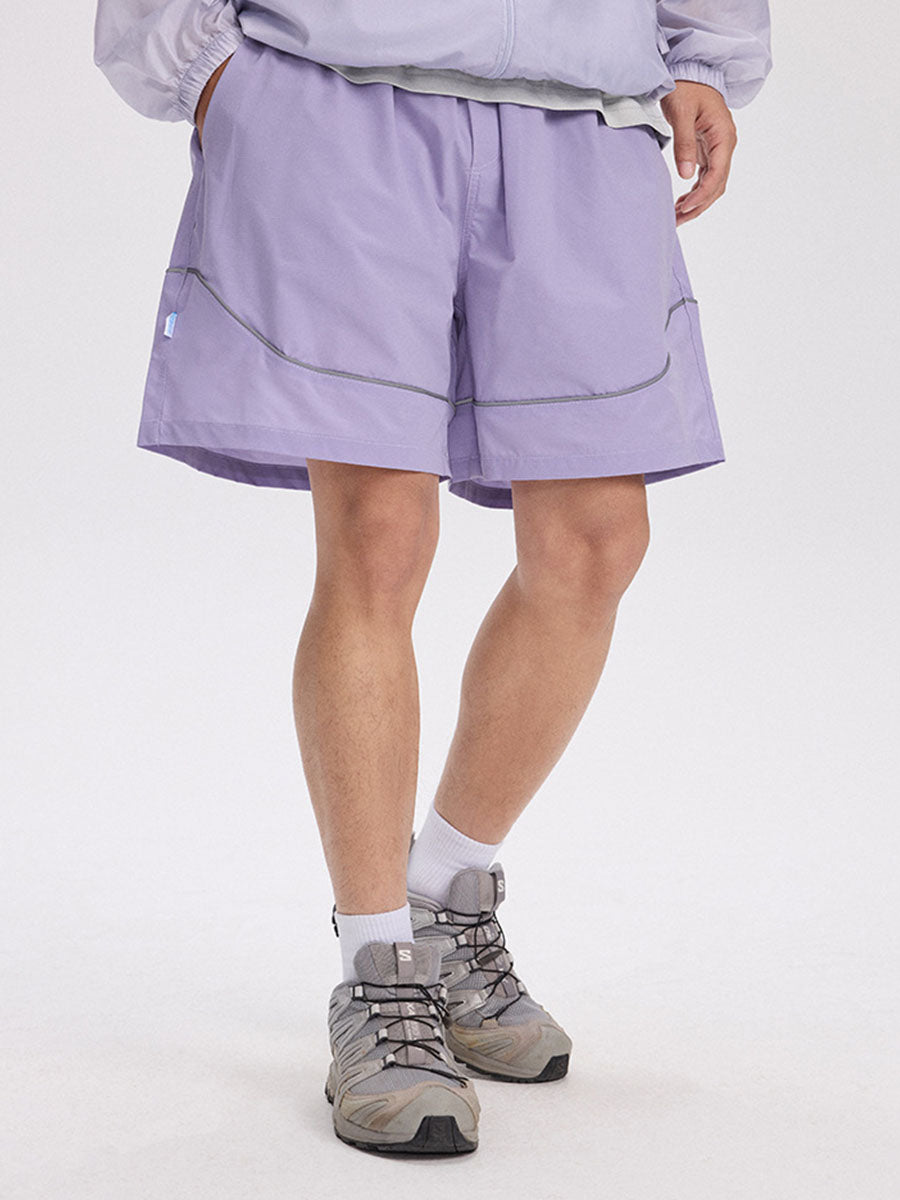 Reflective Trim Quick-Dry Athletic Shorts