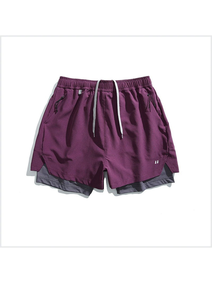 Double-Layer Quick-Dry Athletic Shorts with Inner Liner