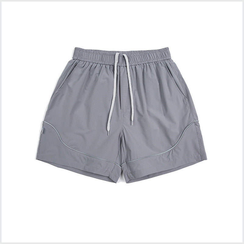 Reflective Trim Quick-Dry Athletic Shorts