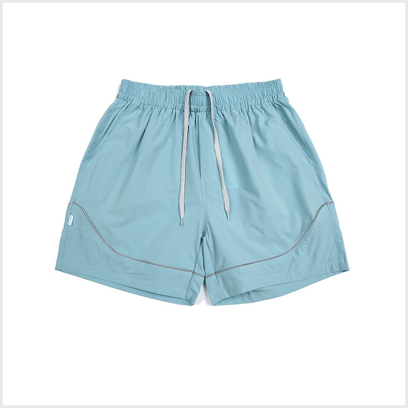 Reflective Trim Quick-Dry Athletic Shorts