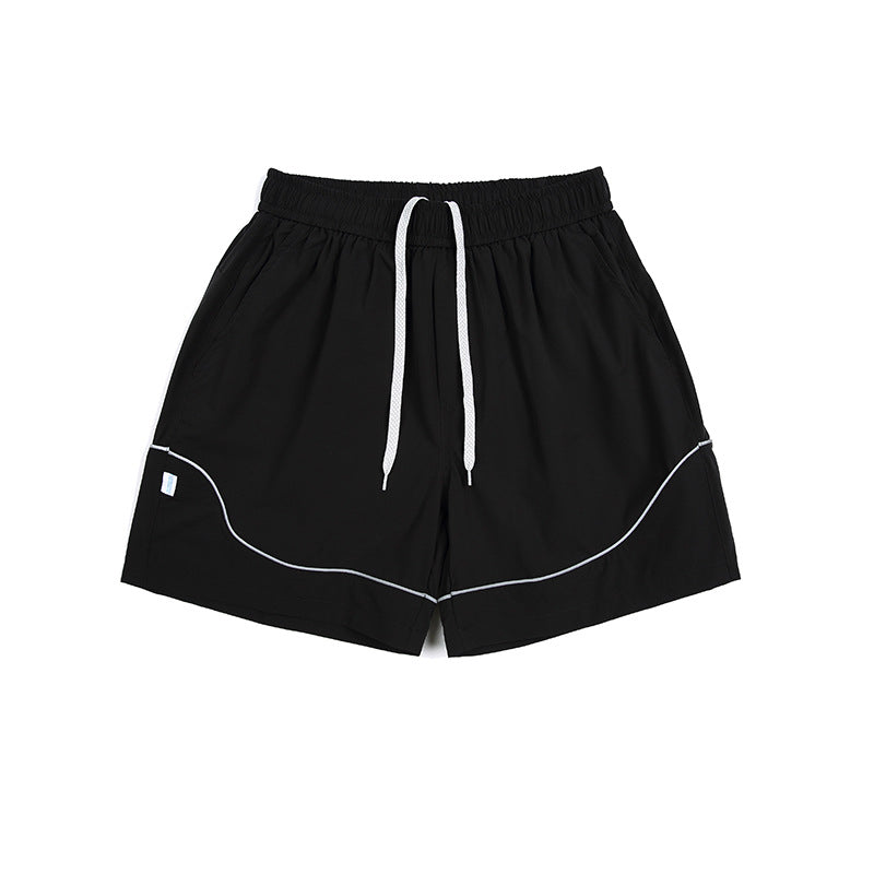 Reflective Trim Quick-Dry Athletic Shorts
