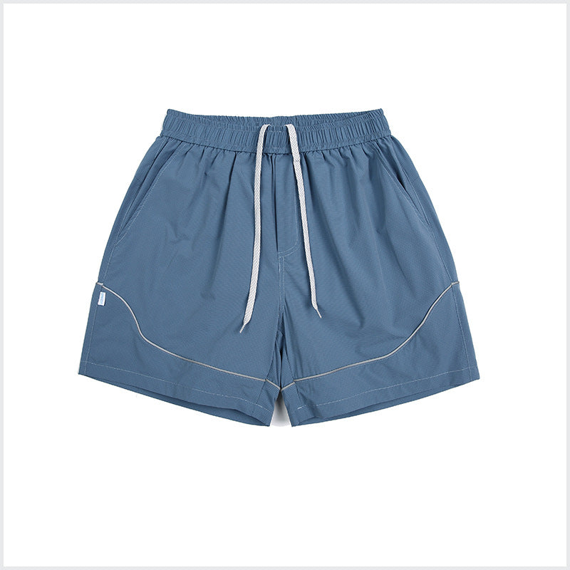 Reflective Trim Quick-Dry Athletic Shorts