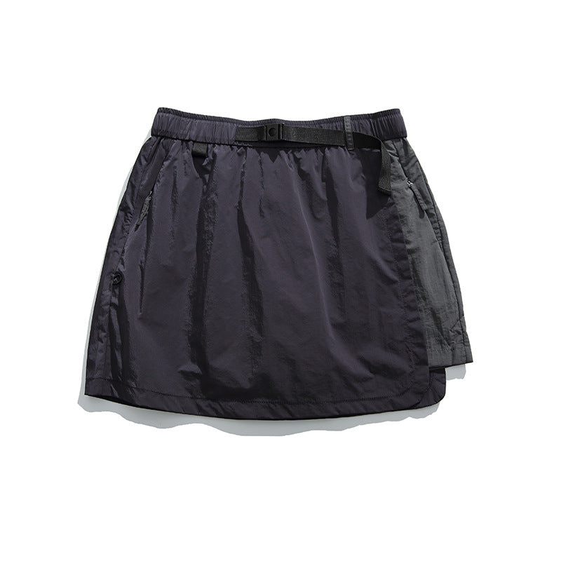 Quick-Dry Colorblock Outdoor Skirt Shorts with Inner Liner