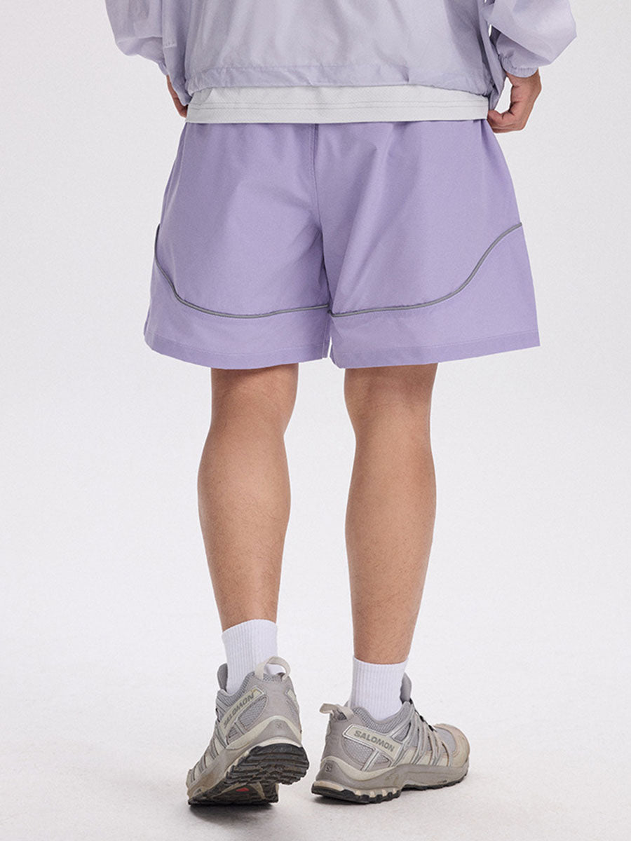 Reflective Trim Quick-Dry Athletic Shorts