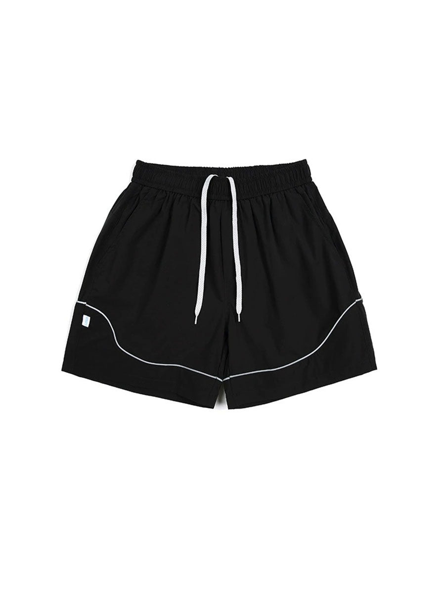 Reflective Trim Quick-Dry Athletic Shorts