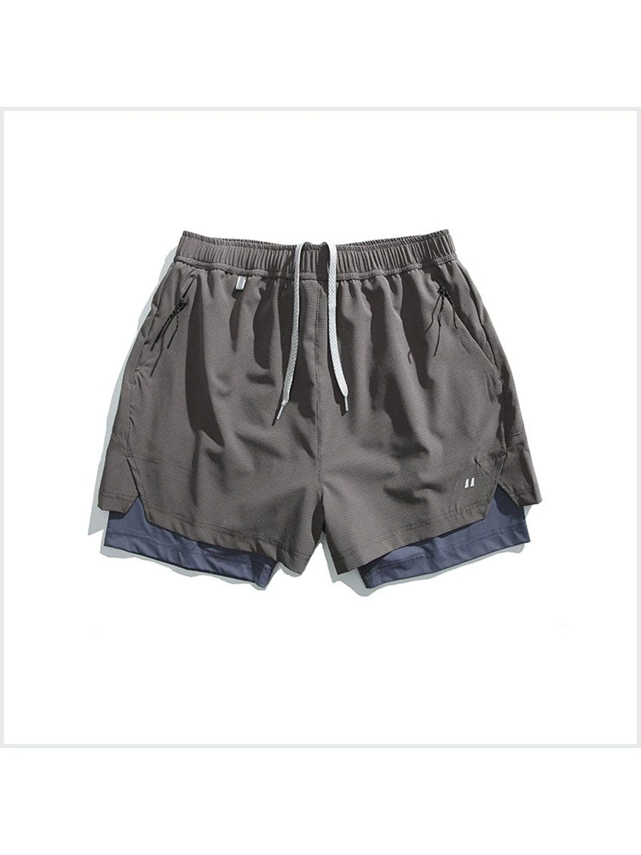 Double-Layer Quick-Dry Athletic Shorts with Inner Liner