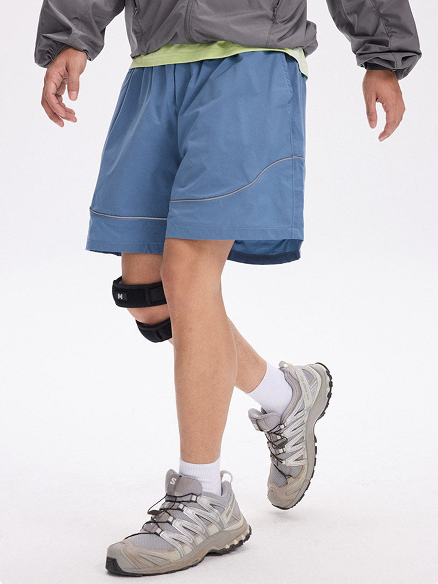 Reflective Trim Quick-Dry Athletic Shorts