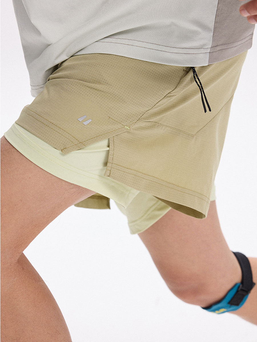 Double-Layer Quick-Dry Athletic Shorts with Inner Liner