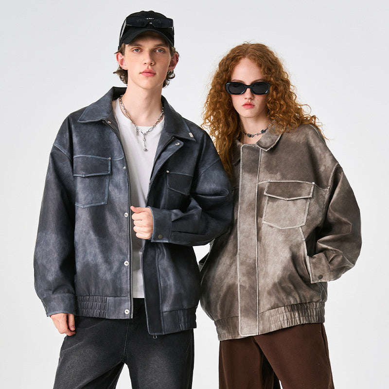 Vintage Loose Outdoor Leather Jacket