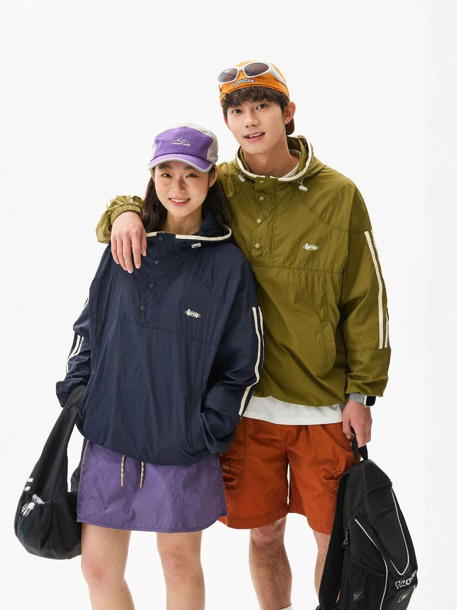 Colorblock Lightweight Hooded Sun Protection Jacket