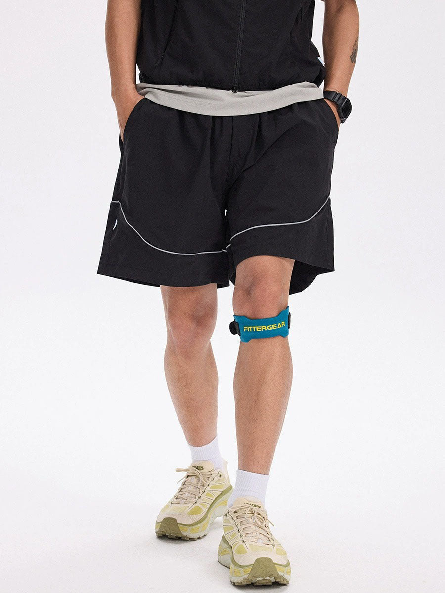 Reflective Trim Quick-Dry Athletic Shorts