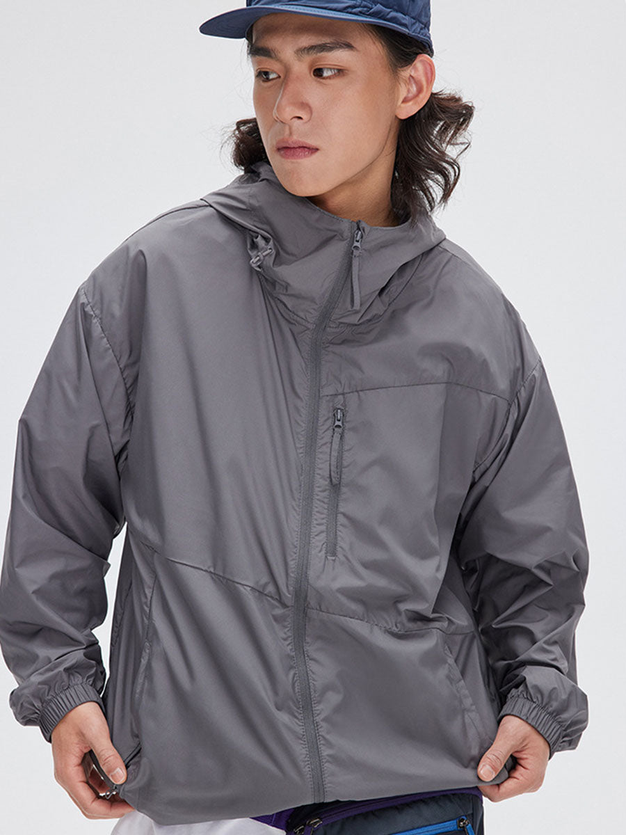 Lightweight Hooded Windbreaker Jacket