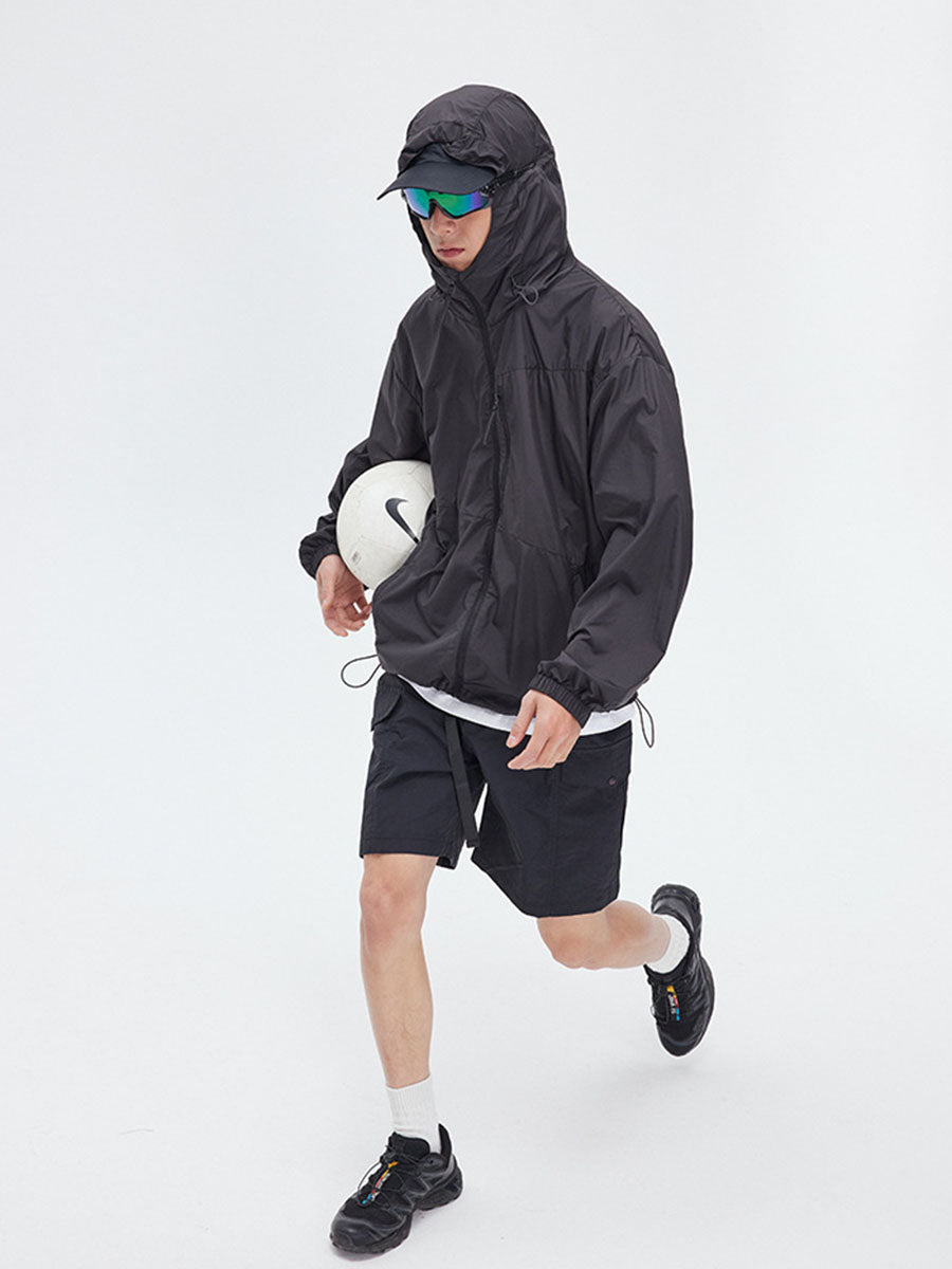 Lightweight Hooded Windbreaker Jacket