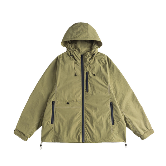 Loose Hood Zipper Outdoor Windproof Jacket