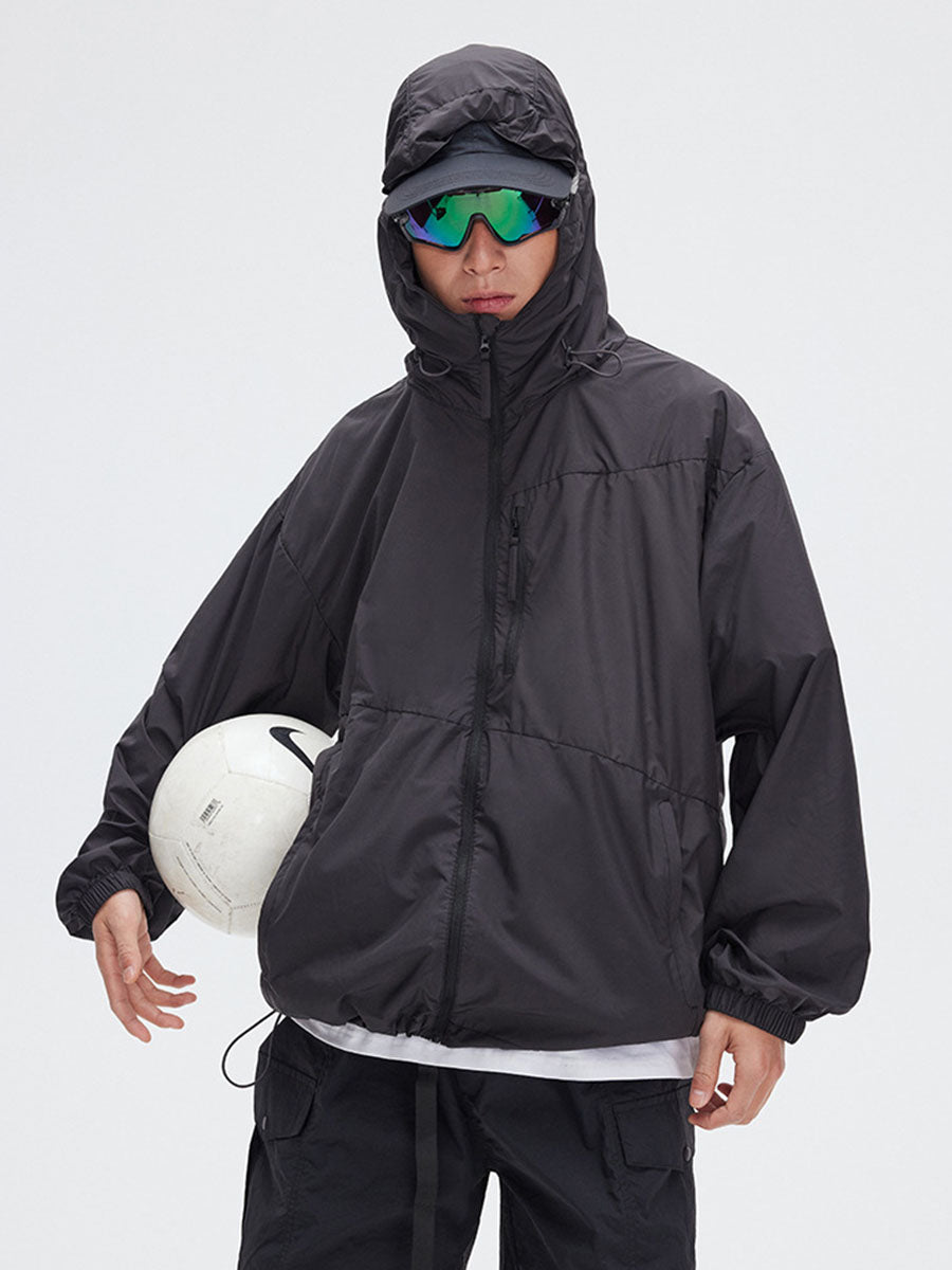 Lightweight Hooded Windbreaker Jacket