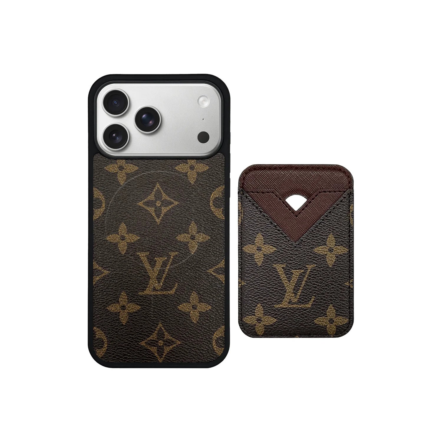 Retro Letter Card Pocket iPhone Case