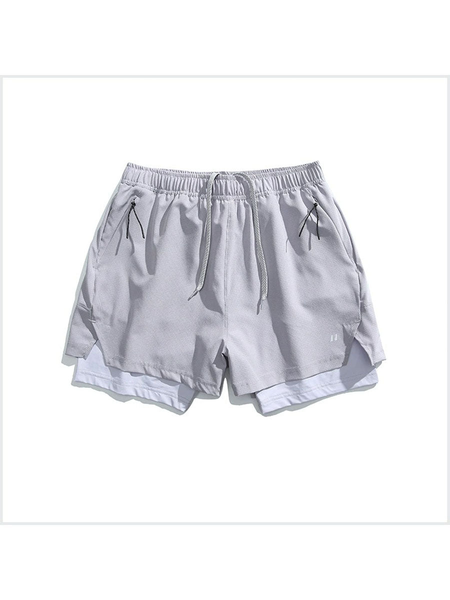 Double-Layer Quick-Dry Athletic Shorts with Inner Liner