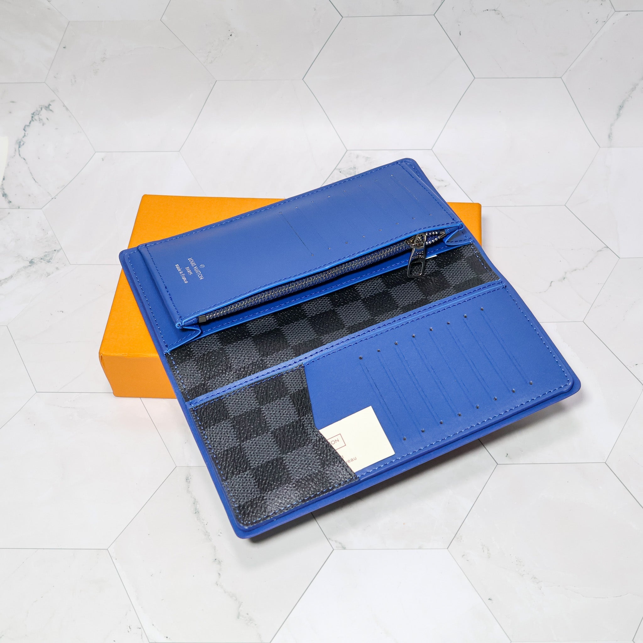 LV Brazza Wallet Graphite Black Long Style
