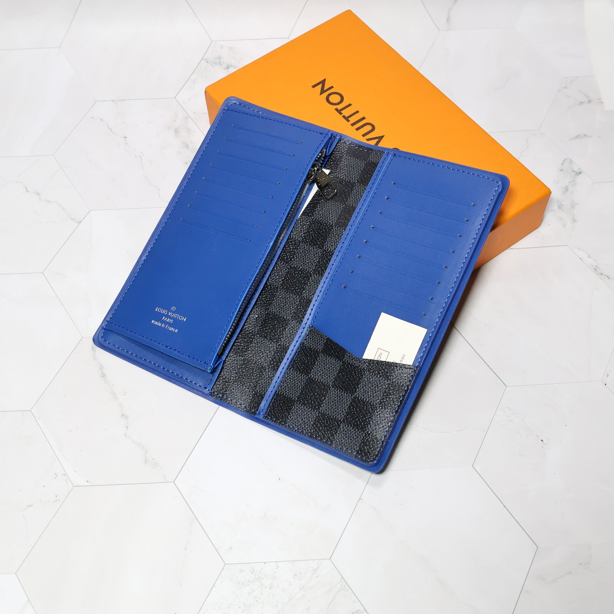 LV Brazza Wallet Graphite Black Long Style