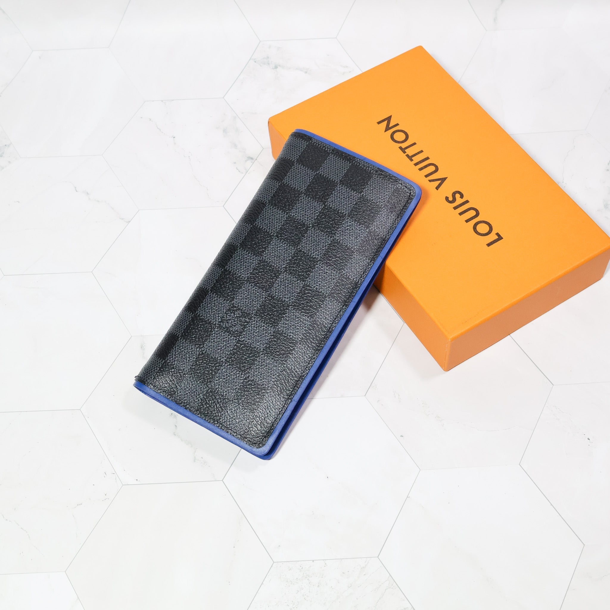 LV Brazza Wallet Graphite Black Long Style