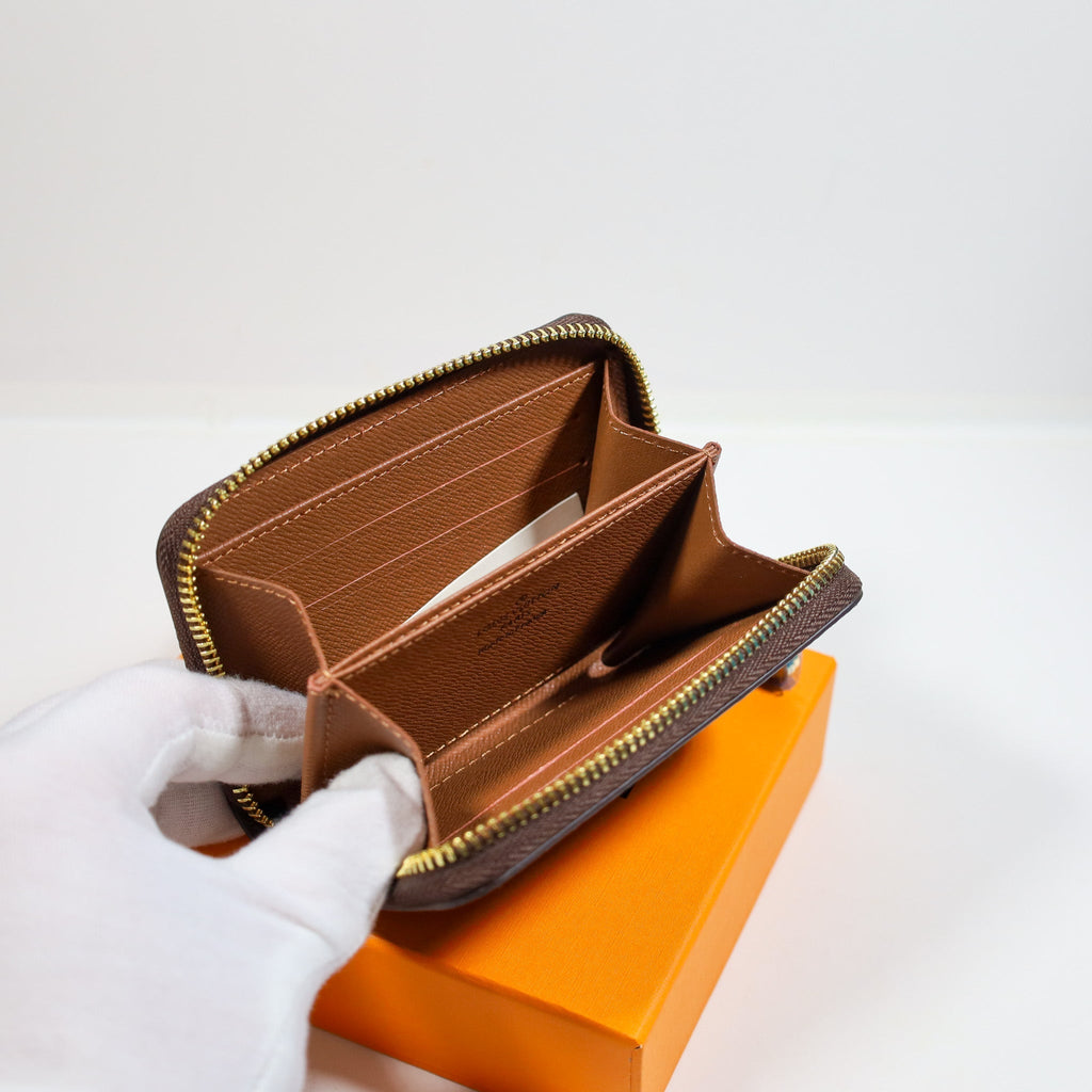 LV Brown Monogram Leather Wallet Zipper