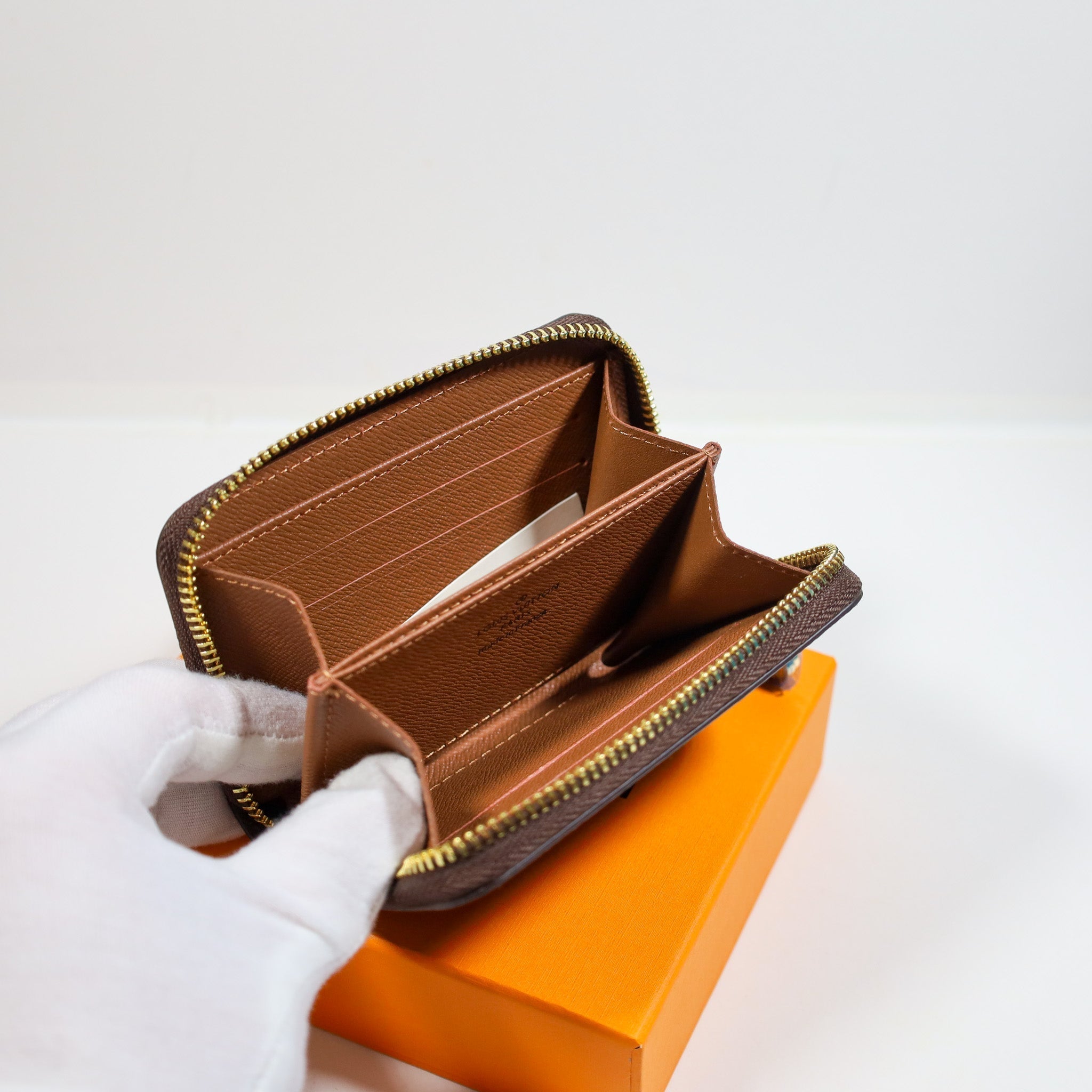 LV Brown Monogram Leather Wallet Zipper