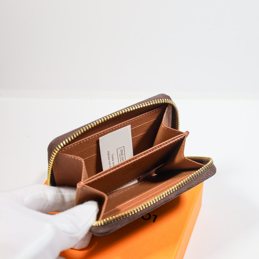 LV Brown Monogram Leather Wallet Zipper