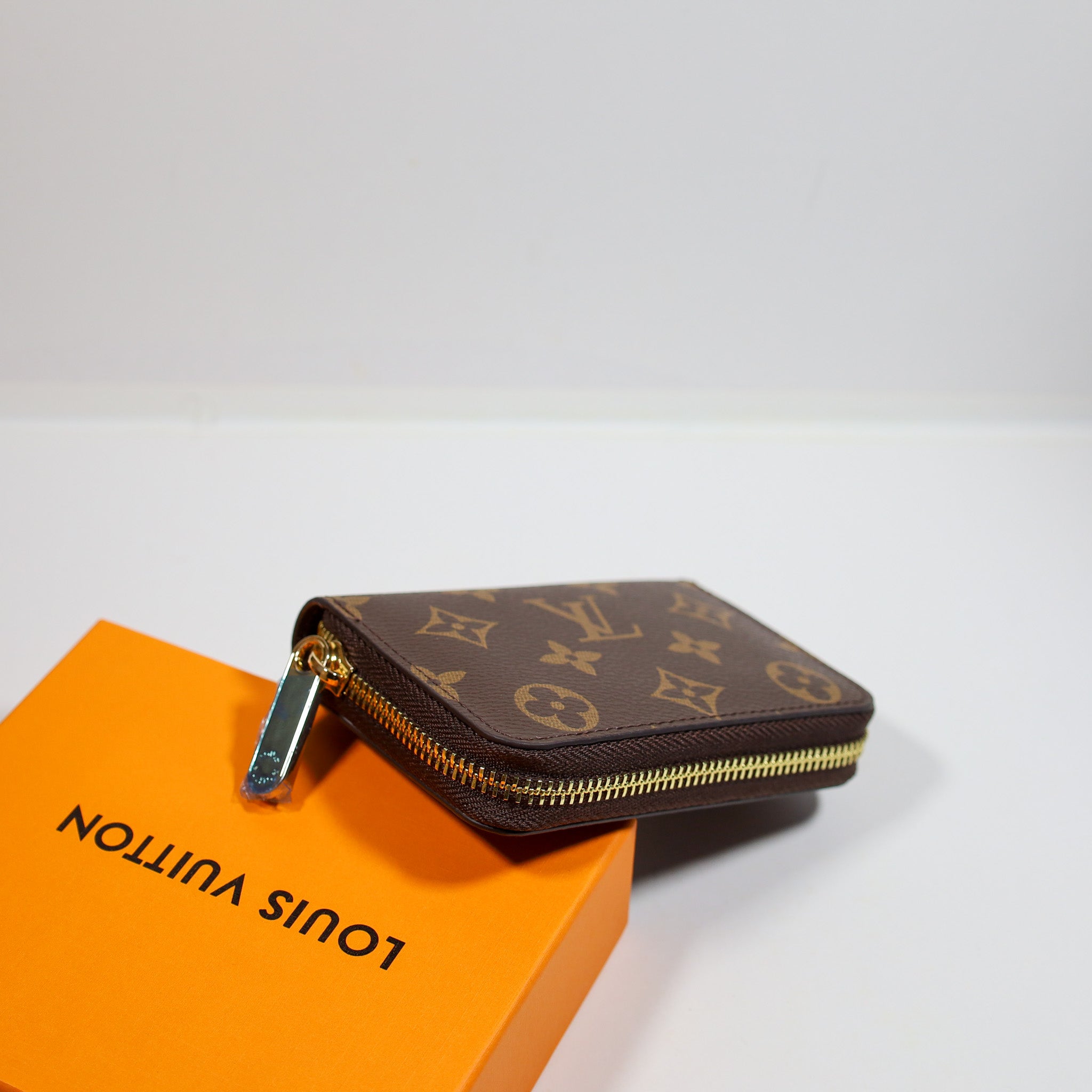LV Brown Monogram Leather Wallet Zipper