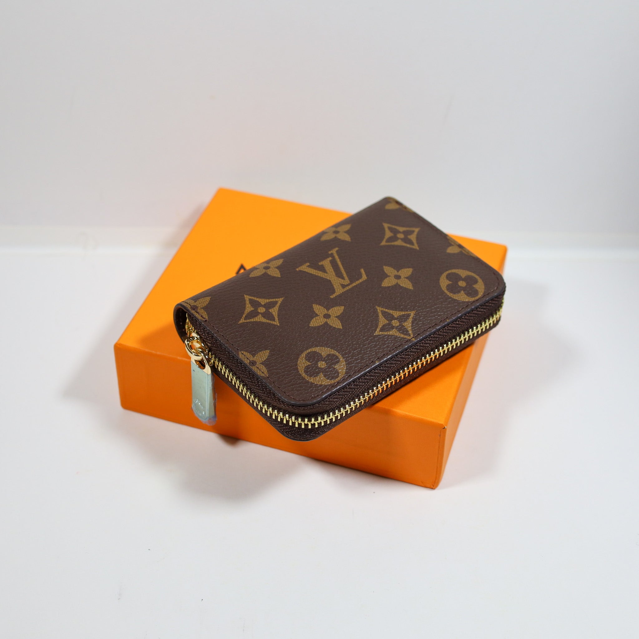 LV Brown Monogram Leather Wallet Zipper