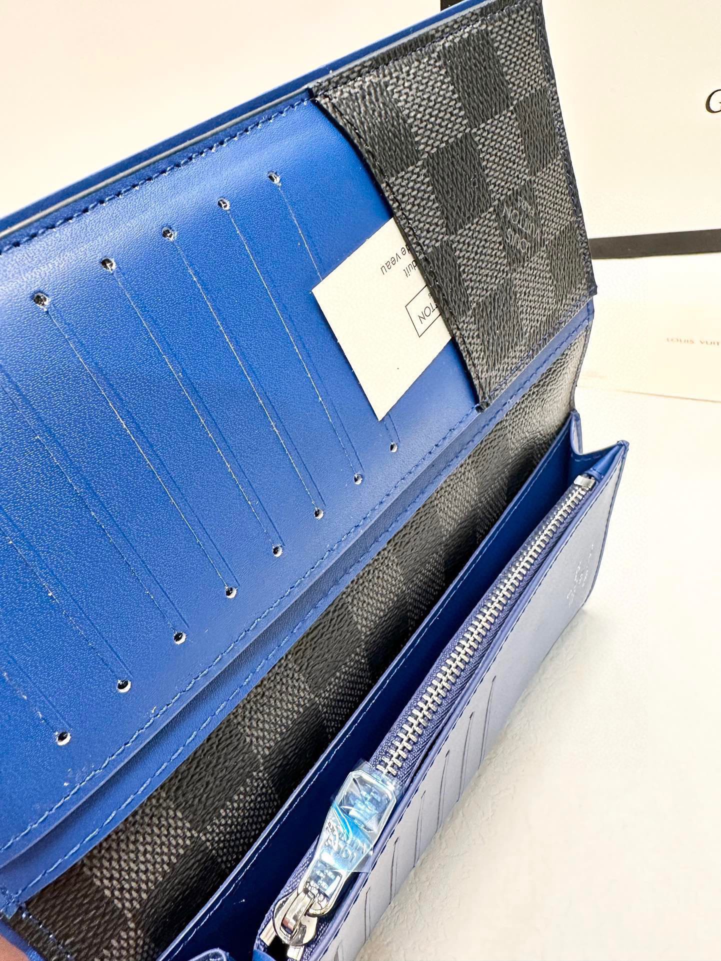 LV Brazza Wallet Graphite Black Long Style