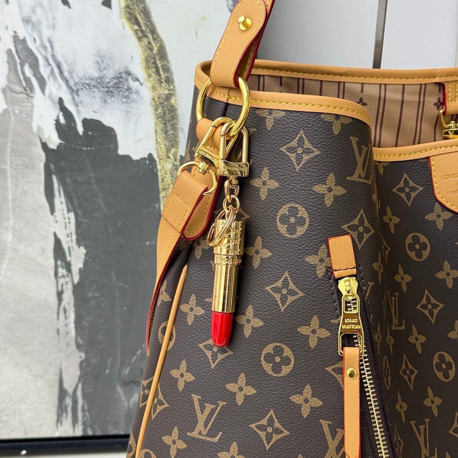 LV Lipstick Bag Charm Key Chain