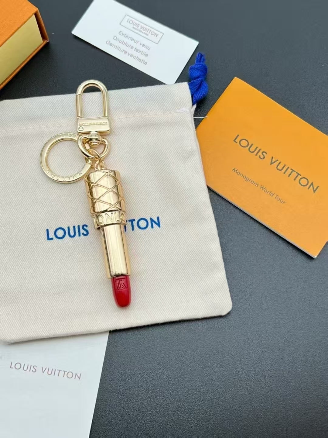 LV Lipstick Bag Charm Key Chain