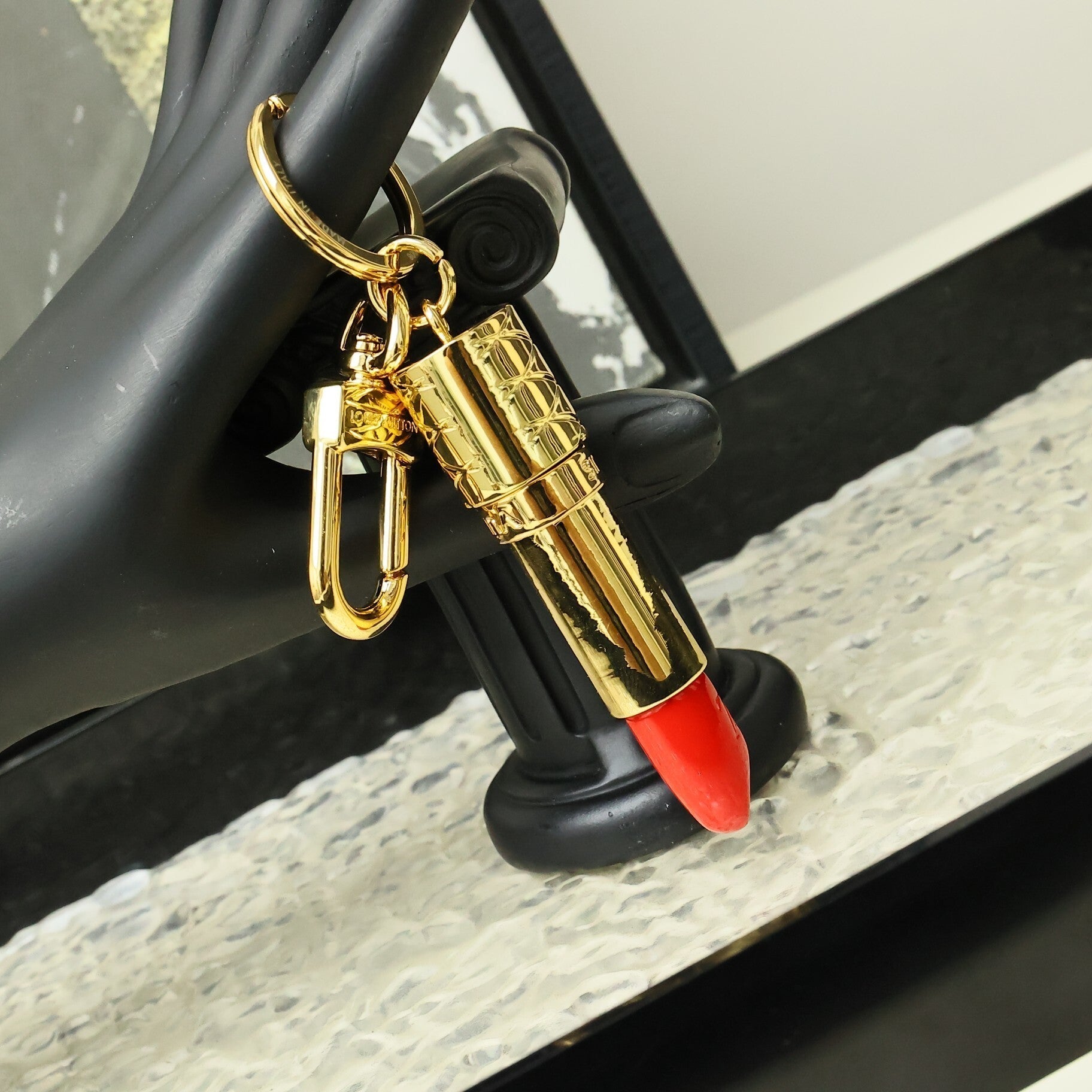LV Lipstick Bag Charm Key Chain