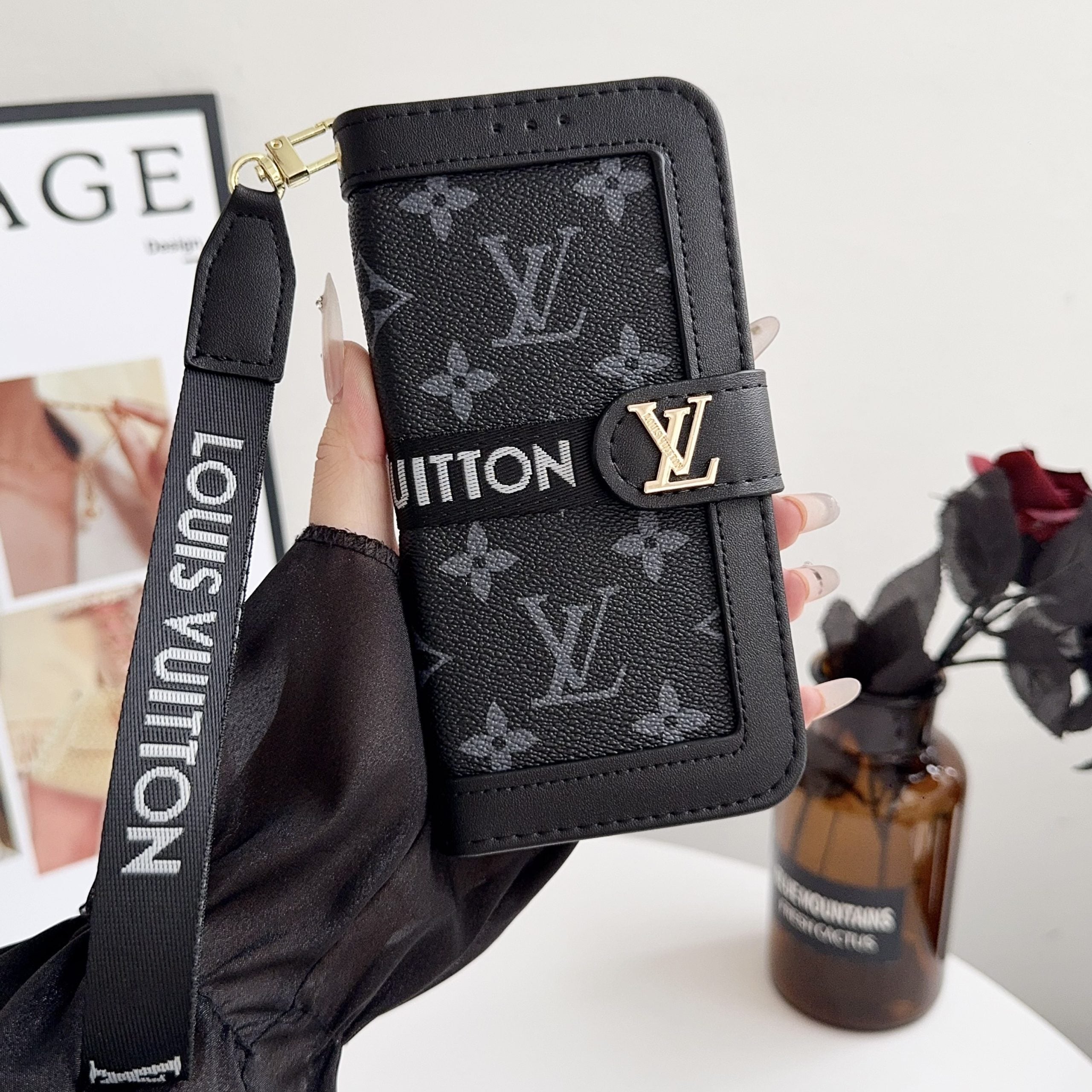 Louis Vuitton Flip Folio iPhone Case for 17/Pro/Pro Max/Air