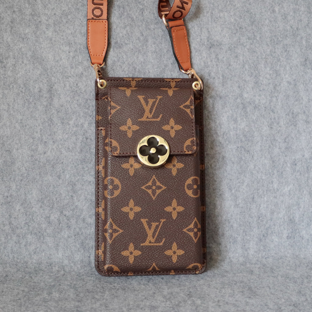 LV Phone Bag Crossbody Mini Wallet Credit Card Slots and Mirror